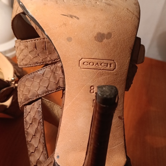 Coach Elegant Brown Strappy Women's Heels Size 8.5 - Picture 10 of 11
